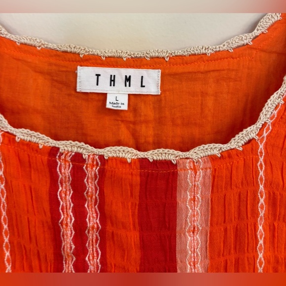 Orange- Red THML Dress, Size L - Picture 2 of 7